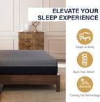 MLILY EGOHOME 10 Inch King Mattress, Copper Gel Cooling Memory Foam Mattress for Back Pain Relief,Therapeutic Double Mattress Bed in a Box, Made in USA, CertiPUR-US Certified, 76x80x10 Black