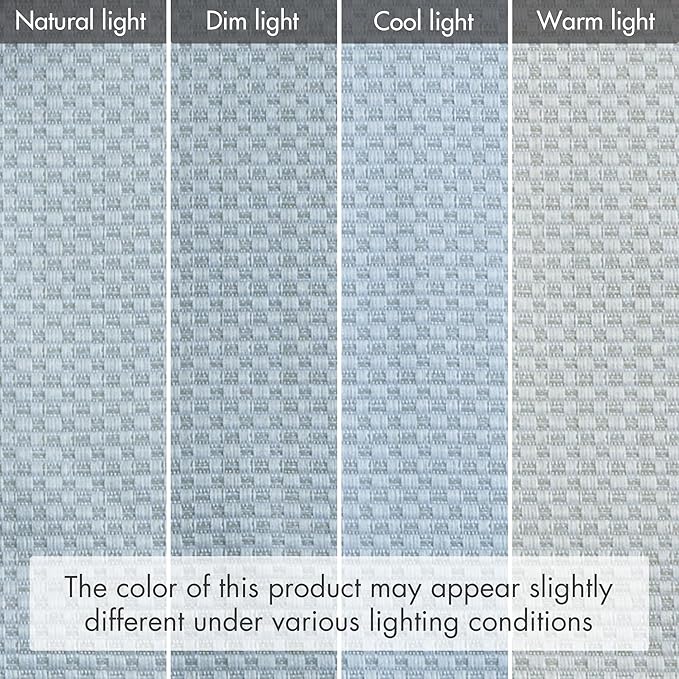 Madison Park Galen Cordless Roman Shade, 34"W x 64"H, Sheen Blue – Room Darkening, Thermal Insulated, Energy Efficient Window Blind with Subtle Sheen Basketweave Fabric for Privacy