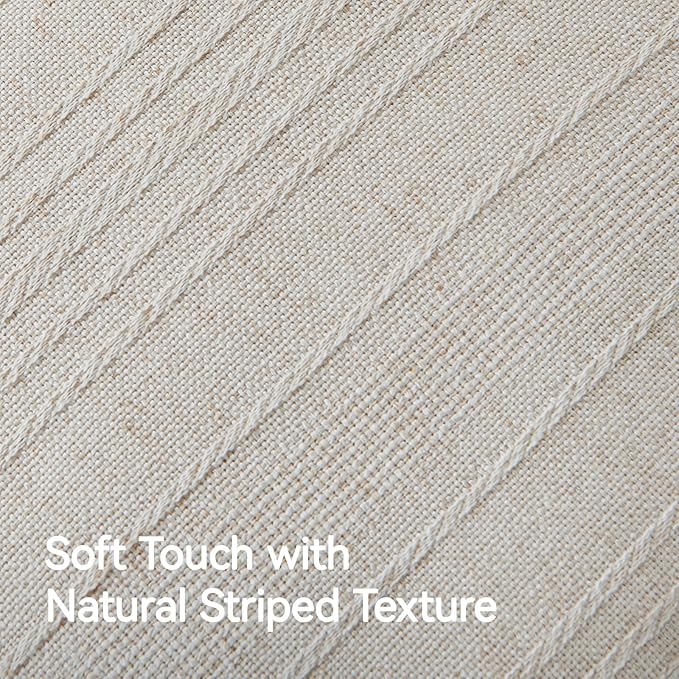 a moment Linen Pillow Covers Set of 2,Boho Farmhouse Throw Pillowcases Neutral Textured Decorative Covers for Couch Sofa Bed, Soft Linen Blend Accent Case Cushion Christmas Home Decor 18"x18"Ivory