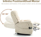 Power Lift Recliners Chairs for Elderly Adults Lay Flat Recliner with Heat & Massage, Wireless Charging Device, USB Ports, Cup Holder, Lumbar Pillow, 400Lbs (Velvet Fibric,Beige)