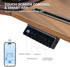 EUREKA ERGONOMIC Standing Gaming Desk with Dual Motor,63" Wing Shaped Computer Desk w Mouse Pad, Electric Adjustable Height Table w LED Monitor Stands,Slot Design,Walnut