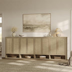 SICOTAS Rattan Shoe Storage Cabinet - Modular Shoe Cabinets with Door Tall Large Shoe Cabinet Storage for Entryway - 31.2" Wide Modular Cabinet for Hallway, Living Room