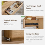 ACCOHOHO Modern Bedroom Set, 3 Pieces Bedroom Furniture Set, Wood 8 Drawer Dresser and Nightstands Set of 2, Chest of Drawers Wide Storage Organizer Cabinet for Bedroom, Natural Oak