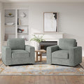 Swivel Accent Sofa Chair Set of 2, 360 Degree Rotation Oversized 36'' Width Cushion Back Armchair in Linen Fabric 1pcs for Living Room, Office(Grey