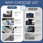 NICESOUL 6 Seats Modern Outdoor Furniture Set with Firepits Natural Gas/Propane, Extra Large Wicker Patio Sofa Sectionals for Outside, 29.3'' High Backrest Modular Deep Seated Conversations, Gray