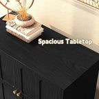 ARTPOWER Black Sideboard Buffet Cabinet with Storage, Mid-Century Modern Storage Cabinet with 2 Doors and Adjustable Shelves, Accent Style Sideboard for Entryway, Dining Room, Living Room