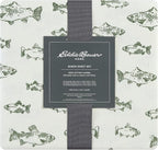 Eddie Bauer - Twin Sheets, Cotton Flannel Bedding Set, Brushed For Extra Softness, Cozy Home Decor (School of Fish, Twin)