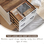RedLemon Farmhouse Filing Cabinets with 2 Drawers, 30" File Cabinets with Hanging File Folders for A4/Letter/Legal Size Documents, Office Storage Cabinet for Study Room, Living Room (Antuique White)