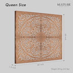 Queen Wood Headboard Rustic | Carved Full Head Board Only | Wooden Wall Art Full Size Bed | Wall Mount Decor King or Queen | Bed Headboard Panels