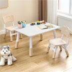 Adjustable Kids Table Chairs Set – Graffiti Desktop, Multi-Activity Height-Adjustable Toddler Study Desk for Ages 3-8 – Ideal for Home, Classroom, Daycare (B-Brown, 2 Chairs-31.5" L x 23.6" W)