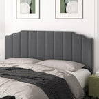 King Size Headboard Only, Velvet Wall Mounted Headboard King/California for Adjustable Bed Modern Upholstered Head Board Easy Assembly, Dark Gray