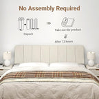 King Size Headboard Only-No Assembly, Upholstered Headboard King Size Linen Fabric Modern Style Headboards for Adjustable Bed Extra-Thick, Beige