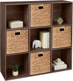 Best Choice Products 9-Cube Storage Organizer, 13.5in Shelf Opening, Bookcase, Display Shelf, Customizable w/ 3 Removable Back Panels – Walnut