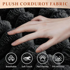 114" Cloud Boneless Sectional Couches for Living Room, Modular Sectional Sofa with Cup Holder, Cozy Fluffy L Shaped Deep Seat Couch with Storage Pocket, No Assembly Required, Dark Black