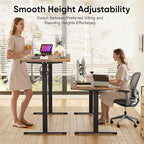 Monomi Electric Standing Desk, 79 x 31.5 inches Height Adjustable, Ergonomic Home Office Sit Stand Up Desk with Memory Preset Controller (Rustic Brown Top/Black Frame)