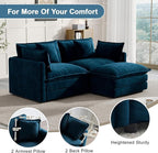 Modular Sectional Sofa, 76.7 Inch L-Shaped Cloud Sofa with Deep Seat Comfortable Chenille Sofa with Cushion Double Sectional Sofa for Living Room Apartment,Blue