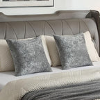 FUTEI Dark Grey Flannel Throw Pillow Covers 26x26 Inch Set of 2,Soft Dimensional Textured Euro Pillow Shams,Modern Home Decor for Couch Living Room