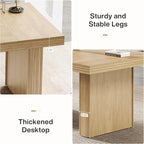 Tribesigns 63" Executive Desk, Modern Executive Office Desk with Thickened Desktop and Heavy-Duty Legs, Wood Writing Workstation Study Table Conference Table for Office, Natural