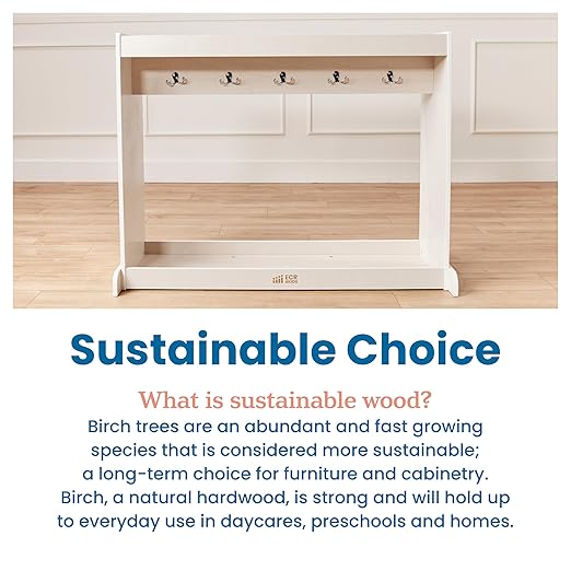 ECR4Kids Streamline Dress-Up Island, Costume Organizer, White Wash