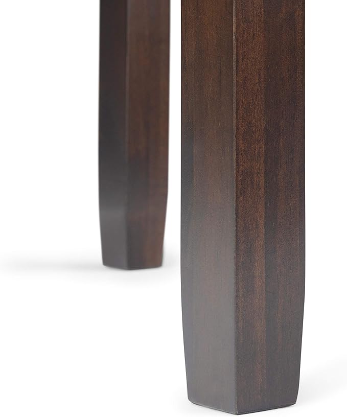 SIMPLIHOME Cosmopolitan SOLID WOOD 14 Inch Wide Rectangle Contemporary Narrow Side Table in Mahogany Brown, For the Living Room and Bedroom