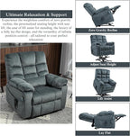 3-Motor Lift Chair with Adjustable Seat Height Zero Gravity Lay Flat Recliner with Heat Massage, Big Man Lift Recliners 400 lbs for Elderly Storage Cup Holders, Tall Man Recliner