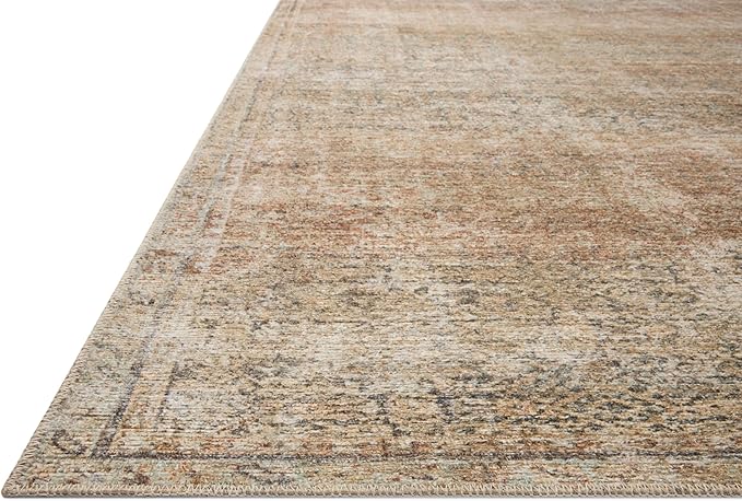 Loloi Amber Lewis Cambria Collection CBR-08 Ocean/Brick 2'-6" x 7'-6" Runner Rug Jute, Neutral, Vintage Style, Antique Tone, Living, Bedroom, Dining, Carpet