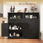 Floor Cabinet, Farmhouse Storage Cabinet with Barn Doors and Drawer, 11.81" D x 23.62" W x 39.37" H Black Freestanding Adjustable Shelf Organizer for Bathroom, Kitchen, Living Room