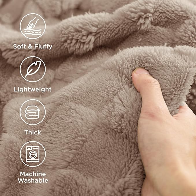 Bedsure GentleSoft King Size Blanket for Bed - Super Soft Cozy Blankets for Women Men Girls, Large Fuzzy Fleece Throw for Bedroom Decor, Light Taupe,108x90 Inches
