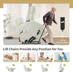 Power Lift Chair Recliners for Elderly, Overstuffed Electric Lift Recliner Chair with Widened Footrest Side Packets for Living Room Bedroom