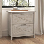 Bush Furniture Key West 2 Drawer Lateral File Cabinet in Washed Gray, Document Storage for Home Office, Accent Chest with Drawers