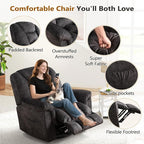 ANJ Rocking Recliner Chair Oversized Swivel Rocker Recliners, Comfy Glider Rocking Chairs for Big Man, Extra Wide Recliners Overstuffed Reclining Chair for Living Room, Grey