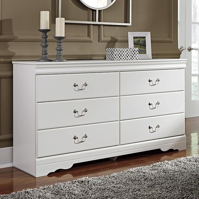Signature Design by Ashley Anarasia Modern Glam Children's 6 Drawer Dresser, White