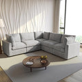 WJShome Cloud Couch Modular Sectional Sofa,100.5" V Shaped Couch, Convertible Wide Seater, 5 Seater for Living Room Set,Covers Washable&Replaceable,Gray