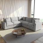 WJShome Cloud Couch Modular Sectional Sofa,100.5" V Shaped Couch, Convertible Wide Seater, 5 Seater for Living Room Set,Covers Washable&Replaceable,Gray