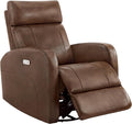 CHITA Genuine Leather Power Swivel Glider Recliner Chair for Adults, FSC Certified Electric Nursery Rocker Recliner Chair for Living Room, Light Brown
