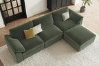 EASE MOOSE Sectional Modular Sofa,Oversized L Shape Sectional Couch Wide Deep Seat Modular Cloud Couch,Green