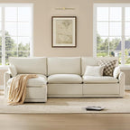 CHITA 113" Oversized Cloud Sectional Couch, Modern Modular Sectional Sofa Set for Living Room, 4 Seater L Shaped Couch, Cream