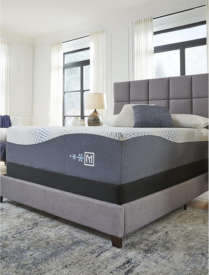 Signature Design by Ashley 10" Mattress Box Spring with Metal Foundation, Sturdy and Durable, Ready to Assemble, Parts and Tools Included, Queen, Removable Black Fabric Cover