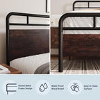 Allewie Queen Size Platform Bed Frame with Wooden Headboard and Footboard, Heavy Duty 13 Metal Slats Support, Under-Bed Storage, No Box Spring Needed, Noise Free, Easy Assembly, Mahogany