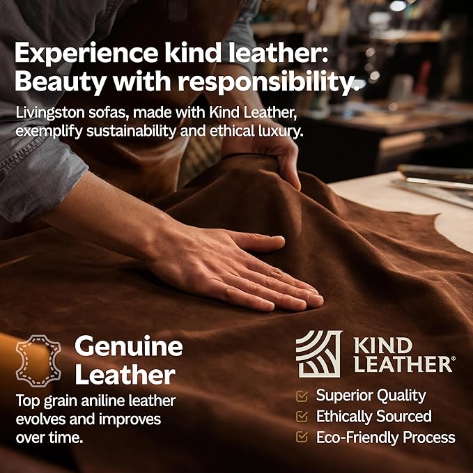 SIMPLIHOME Rex Ottoman in Full-Grain Genuine Leather, Caramel Brown, 34-inches Wide, Modern-Style Table Ottoman or Footrest, Assembled, for Living Room and Family Room