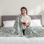 Berkshire Blanket Peanuts® VelvetLoft® Cute Character Snoopy Plush Blanket,Peanuts Snoopy & Woodstock New Flower and Bees Sage,King 90 in x 108 in (Official Peanuts® Product)