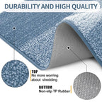 Kitinjoy Indoor Outdoor Door Mat, 32x20 Non-Slip Absorbent Dirt Trapper, Low-Profile Washable Inside Entrance Front Floor Mat, Sturdy Soft Entry Doormats for Entryway, Light Blue