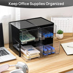 Vtopmart Black Small Stackable Storage Drawers, Cologne Organizer for Men,Plastic Containers for Vanity, Dresser,Office Desk,Bathroom Countertop Organization,Ideal for Room Decor,Gifts for Men