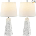 JONATHAN Y JYL1037B-SET2 Owen 20.5" Resin LED Table Lamp Contemporary, Office, Living Room, Family Room, Dining Room, Bedroom, Hallway, Foyer, White Terrazzo (Set of 2)