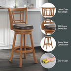 Hillsdale Fairfox 30.5" Wood Swivel Bar Height Stool, Oak