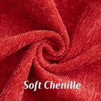 FUTEI Christmas Red Chenille Throw Pillow Covers 20x20 Inch Set of 2,Soft Cozy Bound Edge Design Cushion Case,Home Decor for Couch Bed Living Room