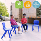 ECR4Kids 14in Plastic School Stack Chair, Classroom Furniture, Blue, 4-Pack