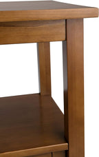 SIMPLIHOME Warm Shaker Console Table - 48 Inch Wide Solid Wood Sofa Table in Light Golden Brown, Transitional Storage for Living Room with 4 Drawers, Open Shelf, and Brushed Nickel Knobs