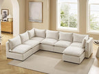 VANOMi Modular Sectional Sofa, 6 Seater Sleeper Sectional Sofa Modular Sectional Couch for Living Room, Sofa Bed-M