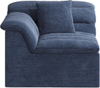 44" Cloud Sectional Couch with Single Arm, Modern Compressed Sofa, Comfy Sleeper Sofa, Corduroy Upholstered Couches for Small Space/Apartment, No Assembly Required, Blue, Left Side